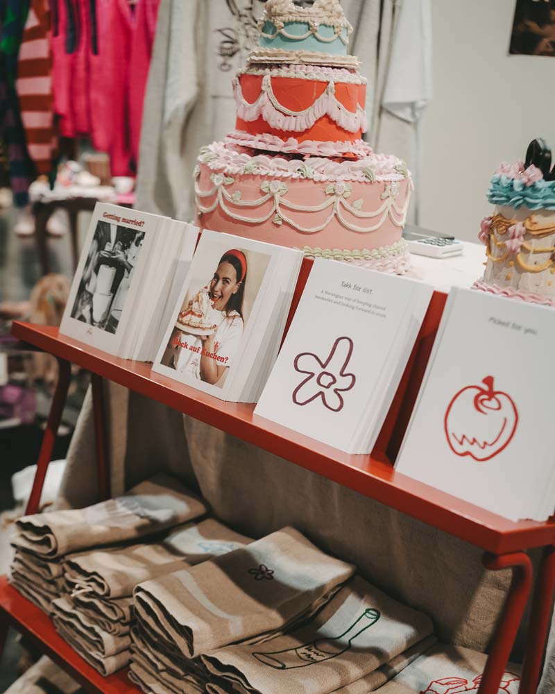 Styled retail display of books and homeware